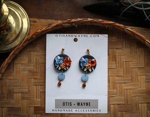 Blues + Gold Floral Dangle + Stud Collection