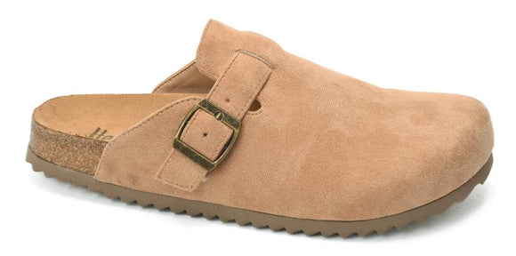 Corkys One for The Books Clog Mule in Camel Faux Suede