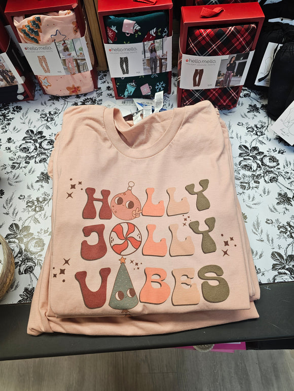 Holly Jolly Vibes Unisex in Pink Blush