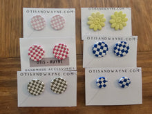 Load image into Gallery viewer, Good Vibes Checkered Collection - Dangles + Studs
