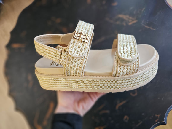 Corkys Go For It Raffia Strappy Sandal