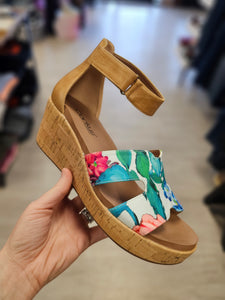 Corkys Rom Com Floral Wedge with Corkys Comfort Insole