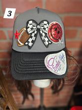 Load image into Gallery viewer, Spirit Wear Hat with Patches - Pre-Made - Various - Trucker - Traditional - Ponytail
