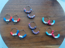 Load image into Gallery viewer, McKinley - Hypoallergenic Clay Beaded Wire Hoop Earrings - 18K Gold PVD Stainless Steel - Various Colors + Sizes
