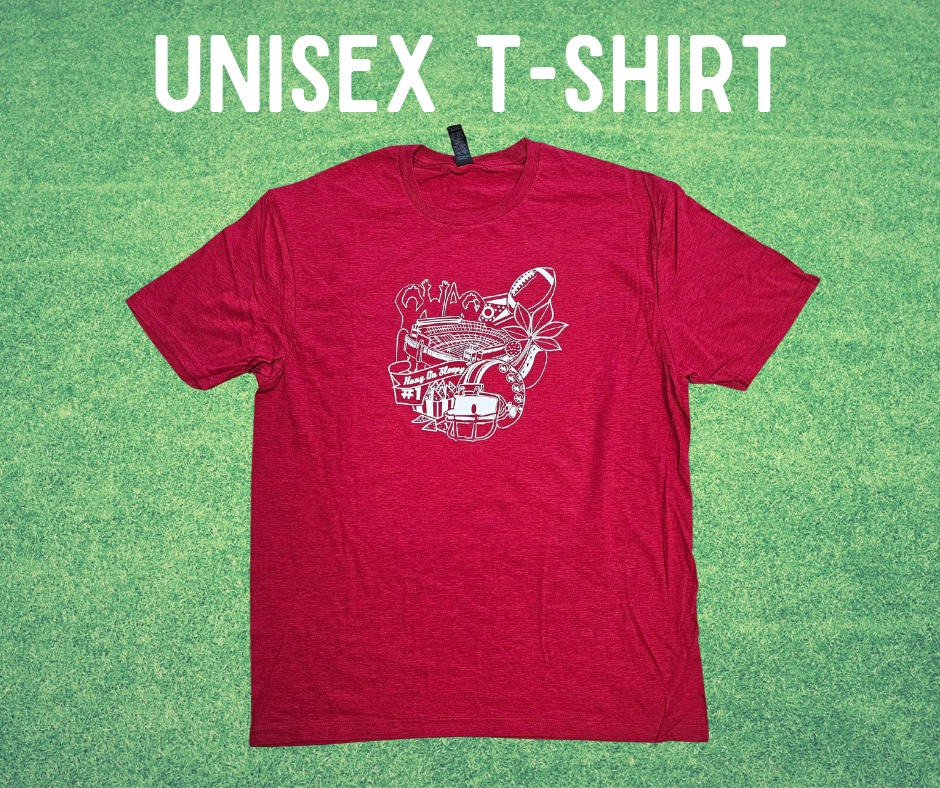 OH Ohio Nostalgia T-shirt in Heathered Red