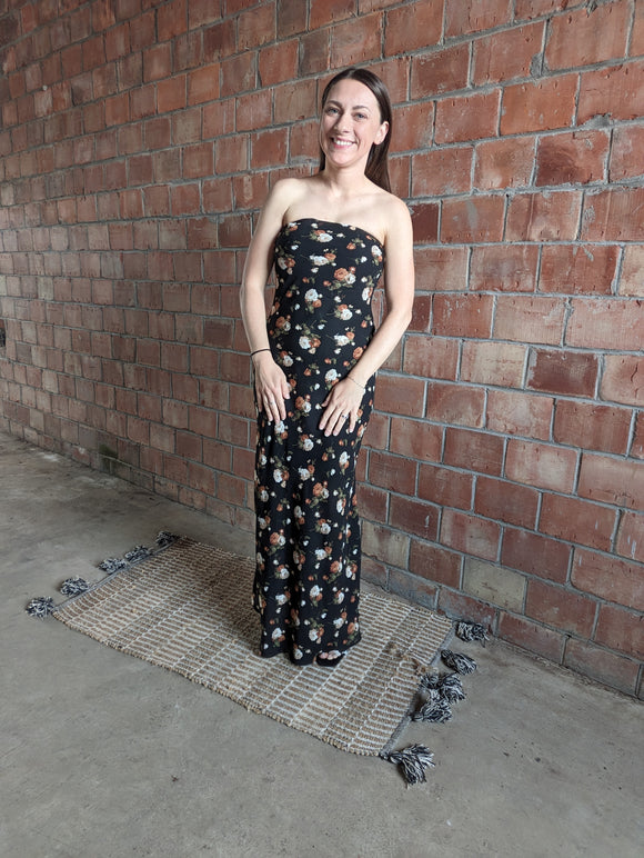 Floral Strapless Maxi Dress - various