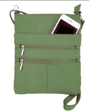 Load image into Gallery viewer, Roma Leather Cowhide Leather Crossbody Mulitizipper Bag  - Various
