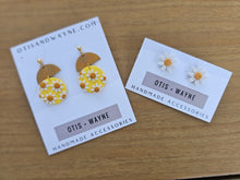 Load image into Gallery viewer, White + Yellow Daisy Babes - Dangle + Studs
