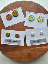 Load image into Gallery viewer, Good Vibes Checkered Collection - Dangles + Studs
