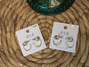 Hex Hoop Earring - Various