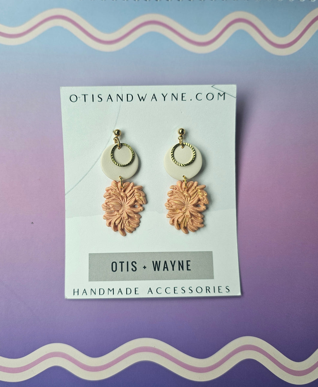 Ivory + Gold Dusted Blush Statement Dangles