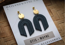 Load image into Gallery viewer, Blues + Gold Floral Dangle + Stud Collection
