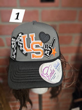 Load image into Gallery viewer, Spirit Wear Hat with Patches - Pre-Made - Various - Trucker - Traditional - Ponytail
