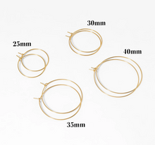 Load image into Gallery viewer, Hypoallergenic Clay Beaded 30mm Wire Hoop Earrings - 18K Gold PVD Stainless Steel - Various

