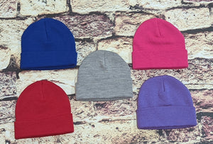 Youth Engraved Leather Patch Beanie