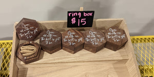 Grow Old With Me Walnut Single Ring Box