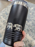 20 oz Tumbler Custom Engraved Mama Bear with Cubs