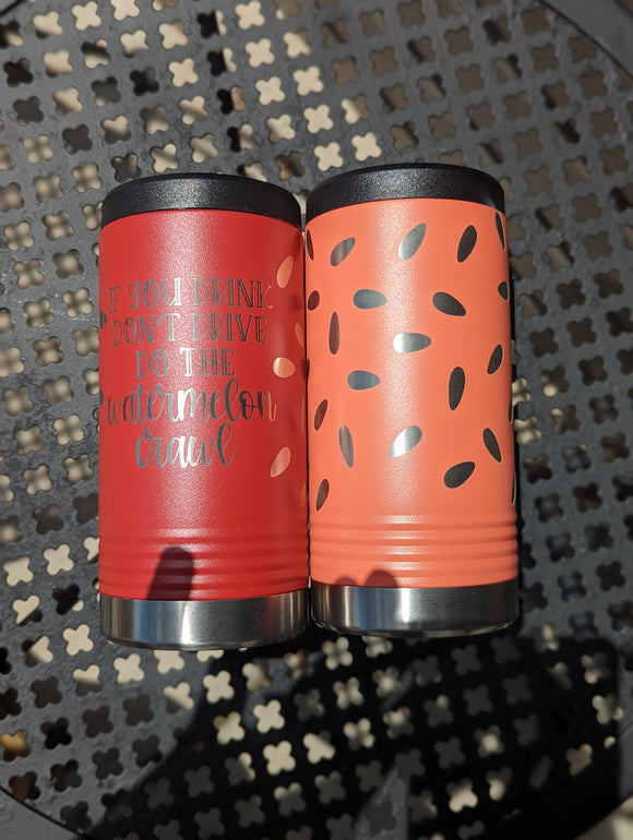 Watermelon Seed Slim 360 Engraved Can Cooler