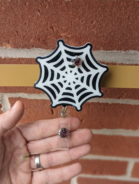 Spiderweb Badge Reel with alligator clip