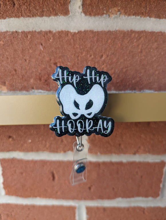 Hip Hip Hooray! Badge Reel with alligator clip