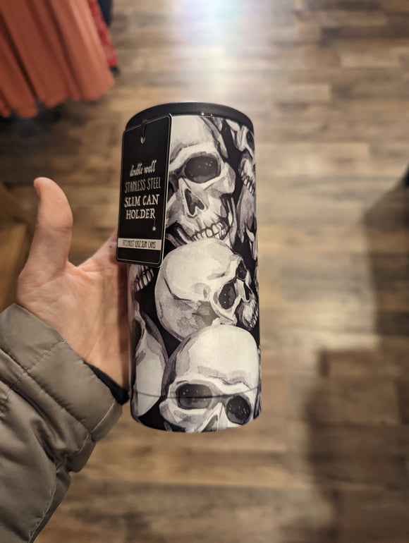 Skull Slim Can Cooler