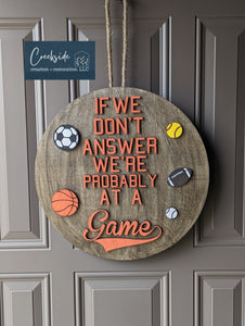 Probably at a Game Multi Sport door hanger - 14.5 in