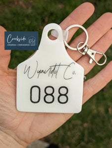 Cattle/cow tag keychain