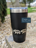 20 oz Tumbler Custom Engraved Mama Bear with Cubs