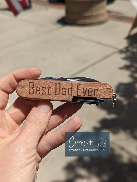 Best Dad Ever Engraved pocket knife