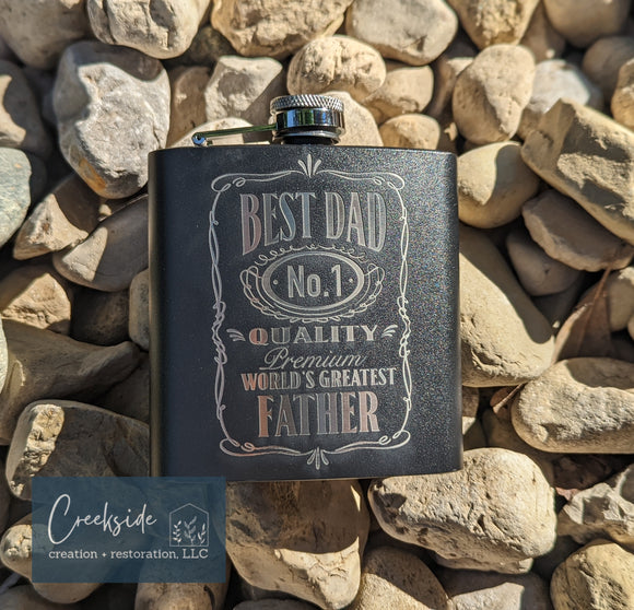 Best Dad Whiskey Inspired Flask