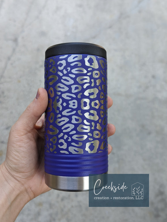 360 Leopard Slim Can Cooler