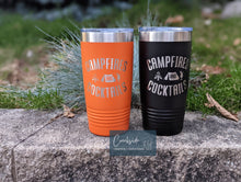 Load image into Gallery viewer, 20 oz Engraved Campfires &amp; Cocktails tumbler
