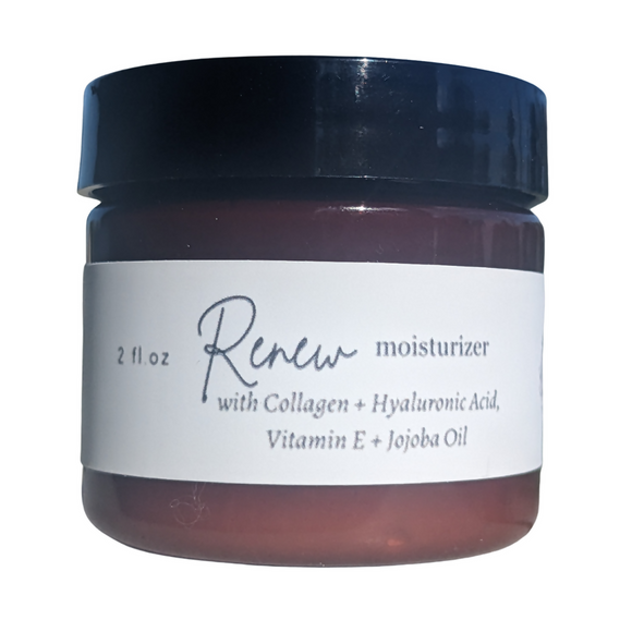 RENEW Facial Moisturizer with Collagen Peptides, Hyaluronic Acid, Vitamin E, Jojoba Oil