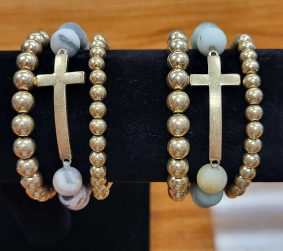 3 Stack Cross Bracelets