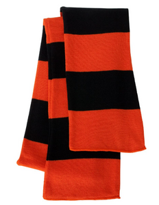 Rams Rugby Stripe Black + Orange Scarf